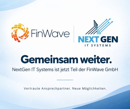NextGen IT Systems ist Teil der FinWave GmbH Zusammenschluss von NextGen IT Systems und der FinWave GmbH. Beide Unternehmen bündeln künftig ihre Kompetenzen in den Bereichen IT, Digital